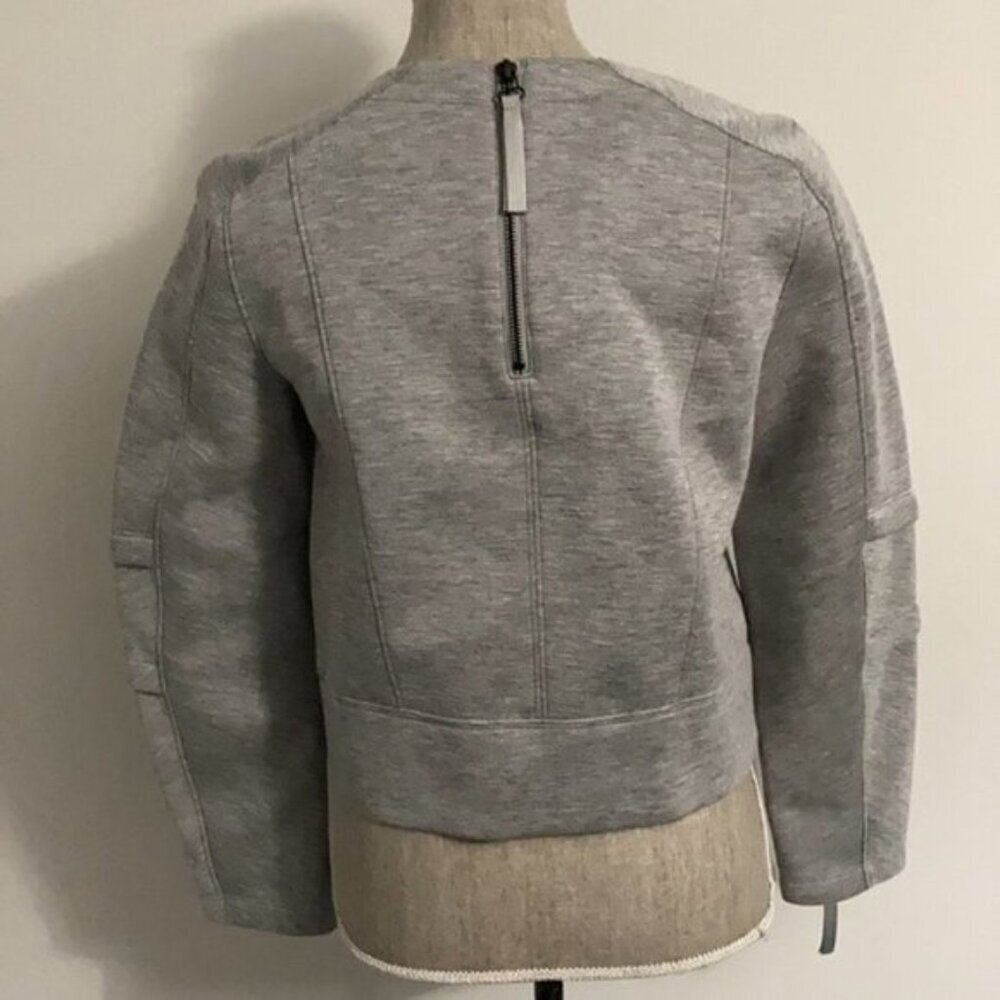 Helmut Lang Grey Modal Sweatshirt Zip Cuffs Back Zip Crew Neck Medium streetwear - Picture 7 of 13